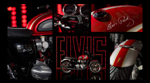 Triumph Bonneville T120 Elvis Presley Edition collage